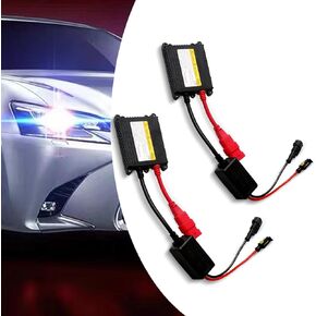2 PCS Automotive HID Ballast, 12V 35W Xenon Lamp H1 H3 H7 H8 9005 900 Replacement Ultra-Thin Ballast, Portable Stabilizer Accessories, Suitable for Model Cars and Motorcycles (Black)