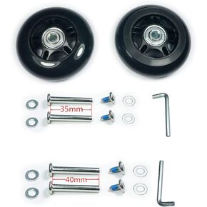 Mute Wear-Resistant Luggage Suitcase Replacement Wheels Kit Inline Outdoor Skate Replacement Wheels (75mm x 24mm)