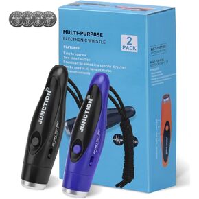 Electronic Whistles 2 Pack, Handheld 3 Tones High Volume Electric Whistles with Lanyard for Teacher, Coaches, Referees, Training Whistle, Loudest Outdoor Emergency Whistle, Sports Whistle Gifts
