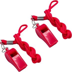 Whistle，2 Packs Plastic Sports Whistles with Lanyard, Loud Crisp Sound Whistle Perfert for Coaches, Referees, Lifeguards