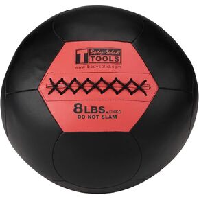 Body-Solid Tools (BSTSMB) Soft Shell Medicine Ball – Non Bouncing Wall Balls for Strength Training, Weight Loss Workout, Core Exercise and Home Gym Fitness, Black, 6-30lbs Weight