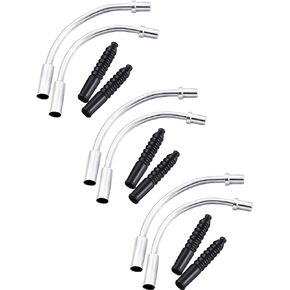 6 Pieces Bike Brake Noodles Brake Cable Guide Tube Bend Pipe (3 Pieces 90° Noodles for Front Wheels, 3 Pieces 110° Noodles for Rear Wheels) and 6 Pieces Rubber Boots for Bicycle Riding Set