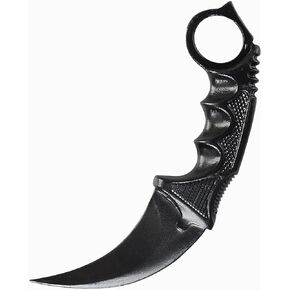 LarpGears Halloween Karambit Foam Rubber Training Fake Kinfe 7.5 inches Martial Arts Safe Practice Knives Trainer Tool (Black)