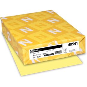 Neenah Paper Exact Index Card Stock, 110 lb Index Weight, 8.5 x 11, Canary, 250/Pack