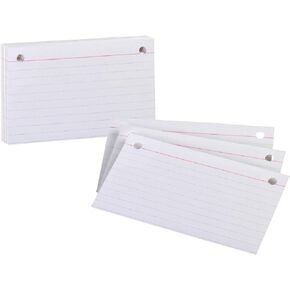 Oxford Index Card Binder Refills, White, 2 Hole Punched, 50/PK (73571)