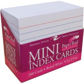 Roaring Spring Colored Index Cards 3"x5", 100 Count, Smooth 100# Index Paper, Ruled on Front, Blank on Back, 3 Colors (Pack of 1)