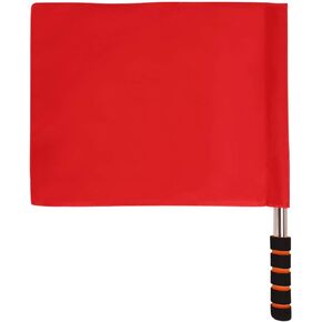 Sports Referee Flags Volleyball Line Judge's Flags Linesman Solid Flag Referee Flag Marking Flags Sports Match Football Linesman Flags Training Flag Linesman Signal Flags with Stainless Steel Handle