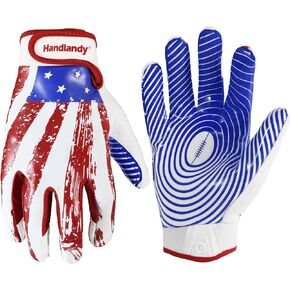 KONGOUARD Youth Flag Football Gloves, Football Receiver Gloves Boys Girls, Sticky Grip Kids Football Gloves