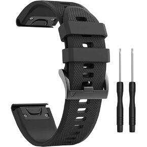 Compatible Fenix 5X Band 26mm Width Soft Silicone Watch Strap for Fenix 6X/Fenix 7X/Fenix 5X Plus/Fenix 6X Pro/Fenix 3/Fenix 3 HR/Tactix/Descent MK1/D2 Delta PX/D2 Charlie