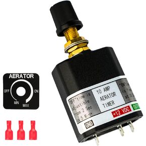 Besramtic Livewell Timer Switch for Boat Aerator Timer Adjustable 12 Volt 10 A