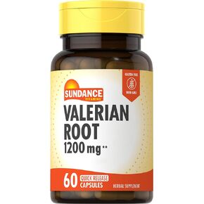 Valerian Root 1,200mg | 60 Quick Release Capsules | Herbal Supplement | Non-GMO and Gluten Free Formula | by Sundance