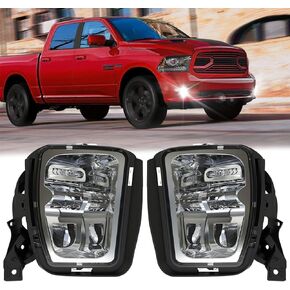 Z-OFFROAD New Version LED Fog Lights Compatible with Dodge Ram 1500 2013 2014 2015 2016 2017 2018 Bumper Driving Fog Lamps Replacement – 1 Pair Black