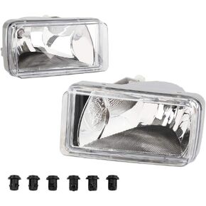 IRONTEK Clear Lens Fog Lights Assembly Fits 2007-2014 for Chevy Silverado, 2007-2008 Cadillac Escalade, 2007-2014 GMC Sierra 1 Pair Driving Fog Lamps Kits