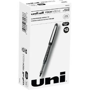 Uni-Ball Vision Needle Rollerball Pens, Assorted Pens Pack of 5, Micro Point Pens with 0.5mm Ink