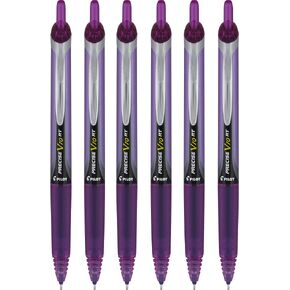 PILOT Precise V10 RT Retractable Liquid Ink Rollerball Pens, Bold Point, 1.0mm, Purple Ink, 6 Count