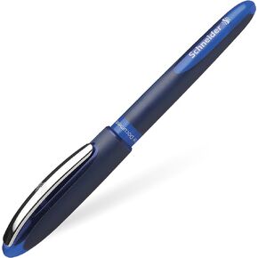 Schneider One Business Rollerball Pen, 0.6 mm Ultra-Smooth Tip, Blue Barrel, Black Ink, Blister Pack of 1 Pen (78301)