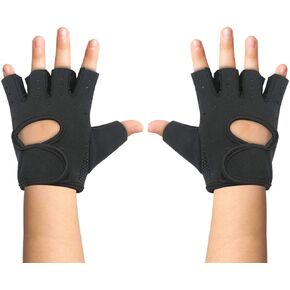Luwint Kids Fingerless Workout Gloves - Anti-Slip Fitness Mitten for Children Cycling Yoga Weightlifting, 1 Pair