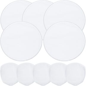 BENECREAT 5 Pcs White Foldable Flying Disc Fans 9.8 Inch Sublimation Fans Polyester Black Edge Folding Fan Set with Bag for Wedding Party Favors Outdoor Activity Christmas
