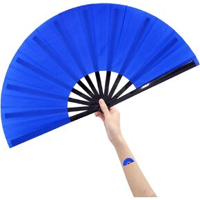 Amajiji Large Folding Fan, Chinease/Japanese Folding Nylon-Cloth Hand Fan, Women Hand Folding Fans Hand Fan Gift fan Craft fan Folding Fan Dance Fan
