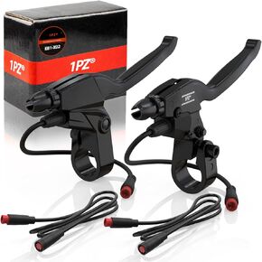 1PZ EB1-X02 Durable Waterproof 2 Wires Left & Right Electronic Brake Lever Accessories for Electric Bicycle E-Bike Scooter (1 Pair)