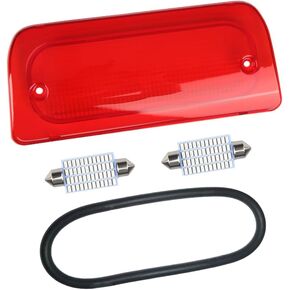 3rd Third Brake Light Lens Red Cover with Seal Gasket Extended Cab Only Compatible with 1994-2003 Chevy S10 GMC Sonoma 1997-2000 Isuzu Hombre High Mount Stop Lamp Assembly