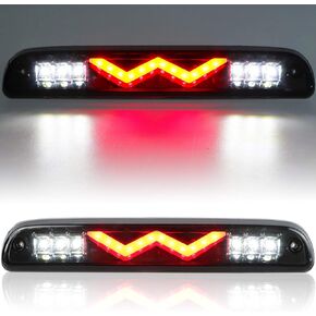 3rd Third Brake Light for Ford F250 F350 Super Duty/Explorer/Ranger/Mazda B series, Cargo Light Center High Mount Dual Row LED Lamp Tail Light Electroplating Housing (Smoked)