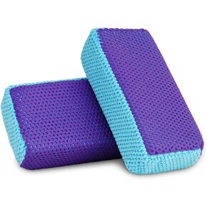 WEST HORSE Clay Bar Scrubber 2-Pack, Auto Detailing Synthetic Clay for Car Wash Scrubbing and Claying, Car Paint Prep and Glass Surface (2-Pack, Blue Purple)