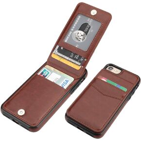 KIHUWEY iPhone 7 iPhone 8 iPhone SE 2020 Case Wallet with Credit Card Holder, Premium Leather Magnetic Clasp Kickstand Heavy Duty Protective Cover for iPhone 7/8/SE 4.7 Inch(Black)