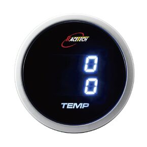 RACETECH 52mm 2-1/16" Digital Gauge - Blue 7- Segment Display, Electrical 52mm Dual Temp Gauge (W/SENSORS)