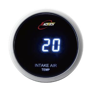 RACETECH 52mm 2-1/16" Digital Gauge - Blue 7- Segment Display, Electrical 52mm Intake AIR Temp Gauge(W/Sensor)(°F)