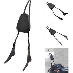Benlari Gloss Black Detachable Sissy Bar Passenger Backrest Pad Compatible 2004-2024 for Harley Davidson Sportster XL 1200 883 SuperLow Iron 48 (Tall Sissy Bar)