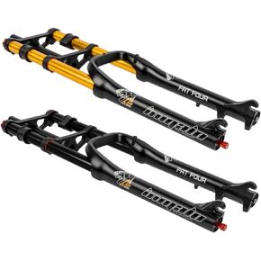 E-Bike Front Fork 26" MTB Disc Brake Bike 1-1/8" Steerer Bicycle Suspension Fork 170mm Travel Air Damping for 4.0" Fat Tire QR ATB/BMX in Saudi Arabia