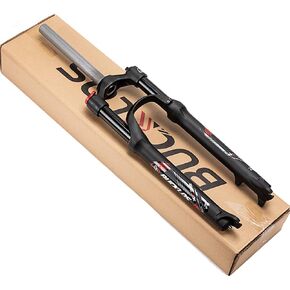 BUCKLOS MTB Suspension Fork 26/27.5/29 Inch, 1-1/8 Mountain Bike Fork QR 9mmTravel 120mm Bicycle Forks, 28.6mm Straight Tube Manual Lockout Ultralight Aluminum Alloy
