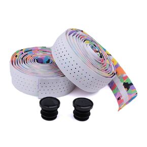 Bike Handlebar Tapes Comfortable Anti-Slip Self-Adhesive Road Bicycle Handlebar Tape Damping Sweat Breathable Soft Touch Silicone EVA Foam Tape-2 Rolls,Black Blue