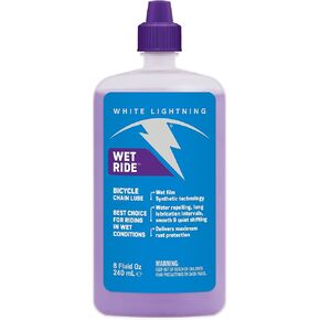 White Lightning Wet Ride Extreme Conditions Heavy Bicycle Chain Lube, 8-Ounce Drip Squeeze Bottle