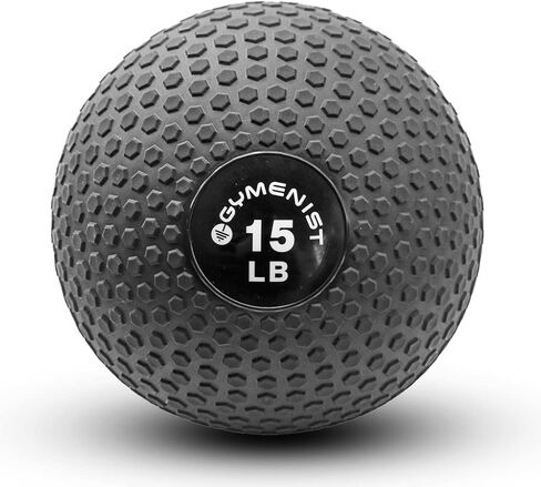 GYMENIST Weighted No Bounce Slam Ball Intensive Workout Training Gym Exercise Weight Balls Equipment (Black Classic) in Saudi Arabia