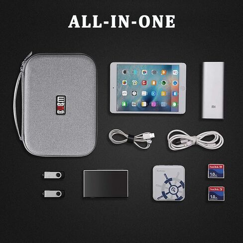 منظم إلكتروني، حافظة أدوات السفر ذات الغلاف الصلب مع مقبض للكابلات، محركات أقراص USB، بنك الطاقة والمزيد، مناسبة لجهاز iPad Mini in Kuwait