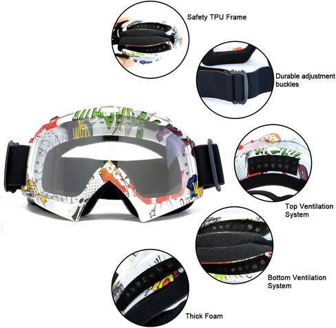 نظارات سبوزون للدراجات النارية، نظارات ATV للدراجة الترابية للطرق الوعرة MX UV400 موتوكروس مع رغوة سميكة ناعمة مضادة للخدش والغبار in Kuwait