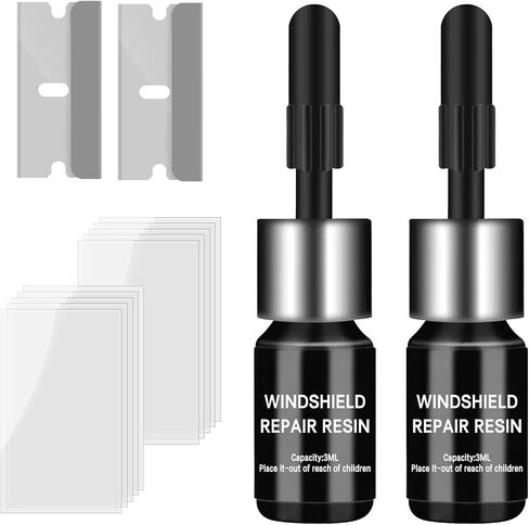 WASAIQI Windshield Repair Kit, Car Windshield Crack Repair Resin Kit, Easy to Use Automotive Glass Repair Fluid Glue, Scratch Chip Cracks Repair Kit(2 Pack) in Saudi Arabia