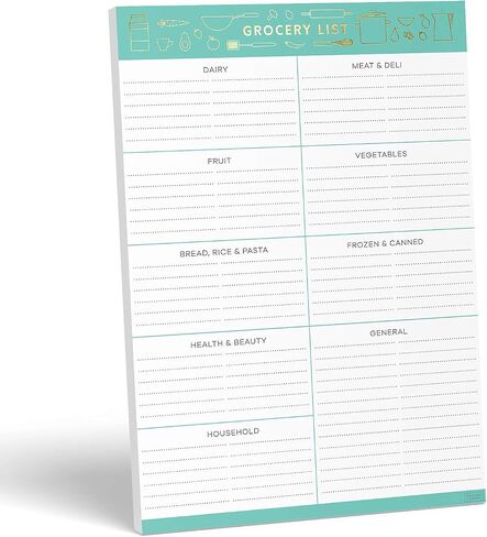 Sweetzer & Orange Grocery List Magnet Pad for Fridge. 7x10" Magnetic Notepad with Shopping List Categories and Blank Grocery Shopping Spaces. 52 Page All Out of Notepad Weekly Planner in Saudi Arabia