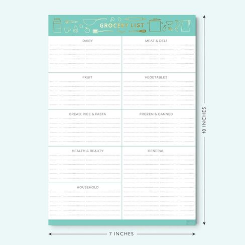 Sweetzer & Orange Grocery List Magnet Pad for Fridge. 7x10" Magnetic Notepad with Shopping List Categories and Blank Grocery Shopping Spaces. 52 Page All Out of Notepad Weekly Planner in Saudi Arabia
