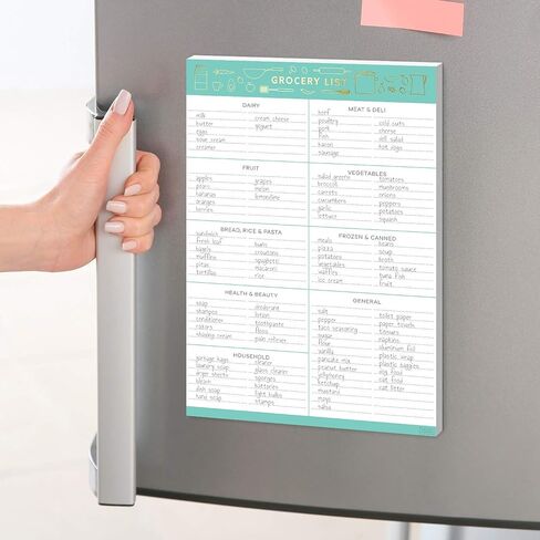 Sweetzer & Orange Grocery List Magnet Pad for Fridge. 7x10" Magnetic Notepad with Shopping List Categories and Blank Grocery Shopping Spaces. 52 Page All Out of Notepad Weekly Planner in Saudi Arabia