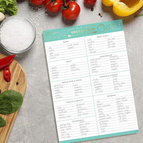 Sweetzer & Orange Grocery List Magnet Pad for Fridge. 7x10" Magnetic Notepad with Shopping List Categories and Blank Grocery Shopping Spaces. 52 Page All Out of Notepad Weekly Planner in Saudi Arabia