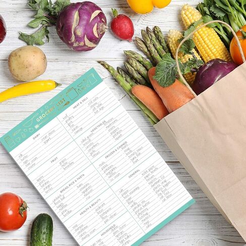 Sweetzer & Orange Grocery List Magnet Pad for Fridge. 7x10" Magnetic Notepad with Shopping List Categories and Blank Grocery Shopping Spaces. 52 Page All Out of Notepad Weekly Planner in Saudi Arabia