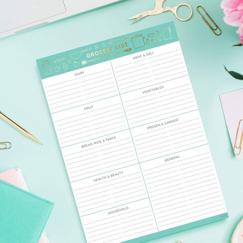 Sweetzer & Orange Grocery List Magnet Pad for Fridge. 7x10" Magnetic Notepad with Shopping List Categories and Blank Grocery Shopping Spaces. 52 Page All Out of Notepad Weekly Planner in Saudi Arabia