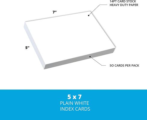 Set of 50 Blank Plain White 5x7 Index Cards, Postcards in Saudi Arabia