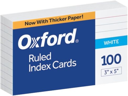 Oxford Ruled Index Cards, 3" x 5", White, 100-Pack (31) in Saudi Arabia