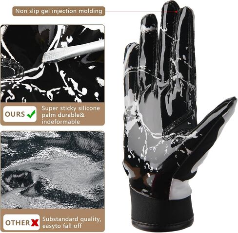 Youth Football Gloves for Kids Excellent Grip Football Receiver Gloves in Saudi Arabia