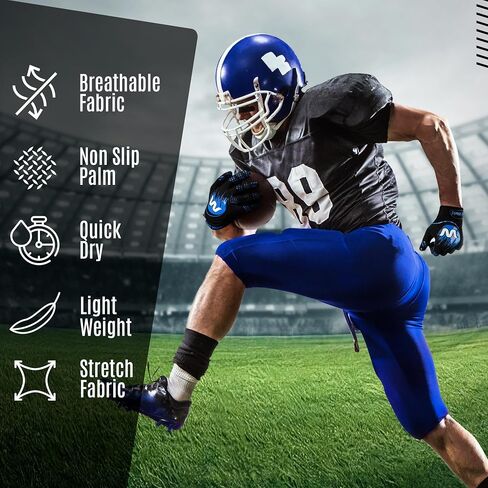Football Gloves for Youth and Adult, Sticky Receiver Gloves for Boys and Men, Enhanced Performance for Youth and Adult Football Game. in Saudi Arabia