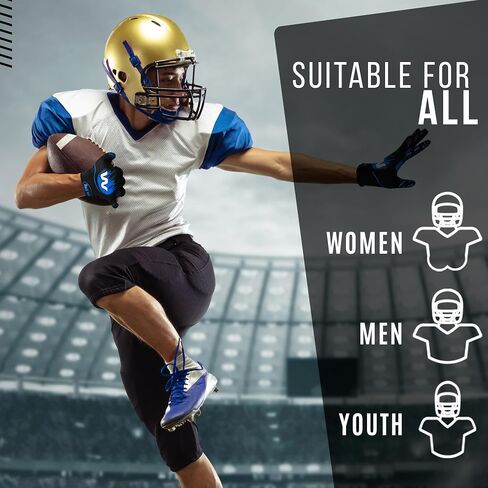 Football Gloves for Youth and Adult, Sticky Receiver Gloves for Boys and Men, Enhanced Performance for Youth and Adult Football Game. in Saudi Arabia